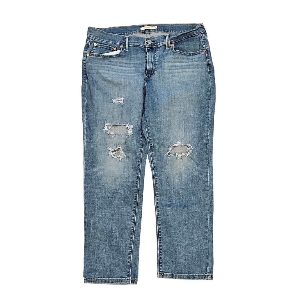Levi's Boyfriend cut denim Jeans Size 32 x 27 strerchy curvy soft casual